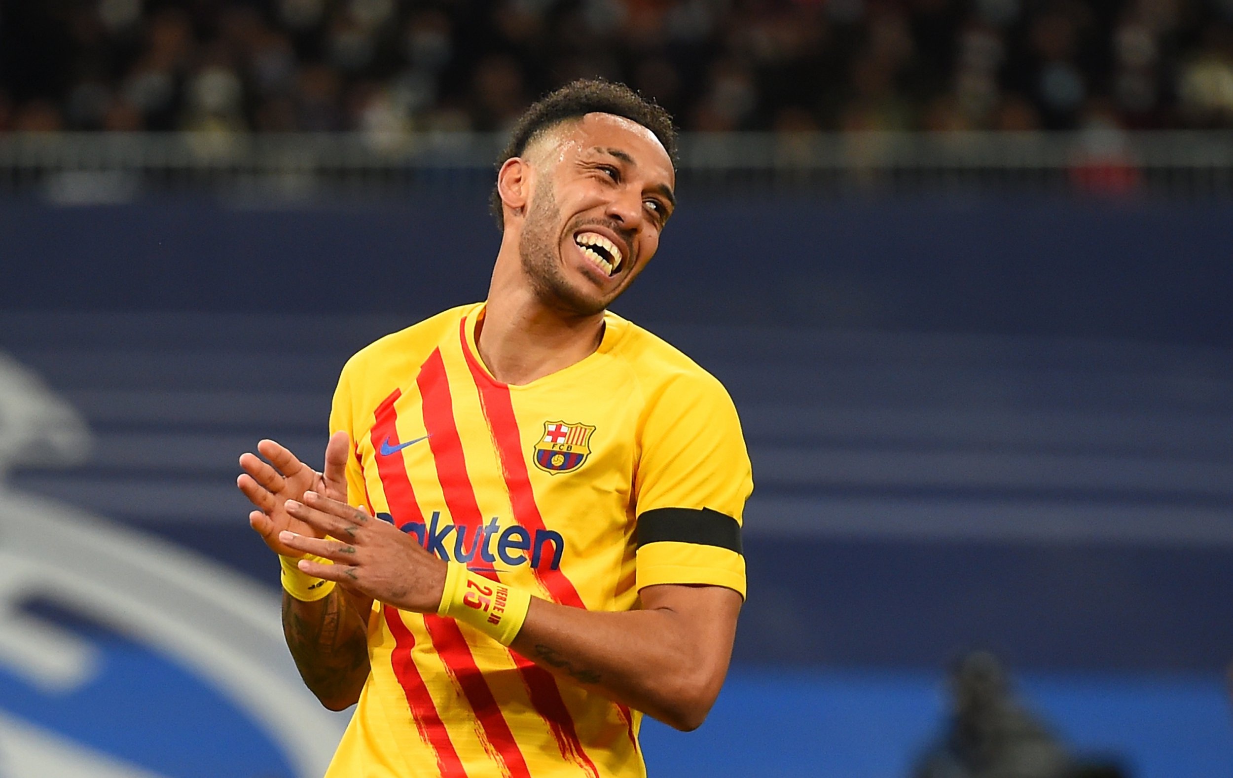 Pierre-Emerick Aubameyang has scored seven goals in as many games for Barcelona